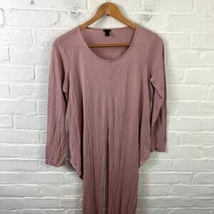 J. Crew Women's Tunic Blouse Top Long Sleeve Round Neck Pink Size Small